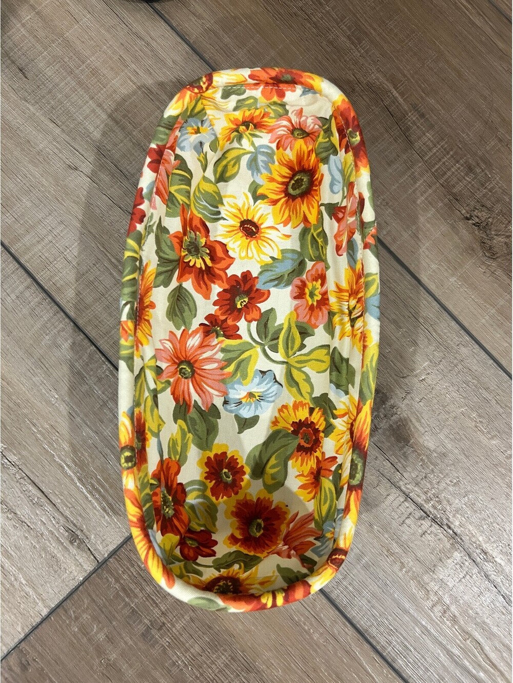 Longaberger Cracker Basket Sunflower Floral Fabric Liner